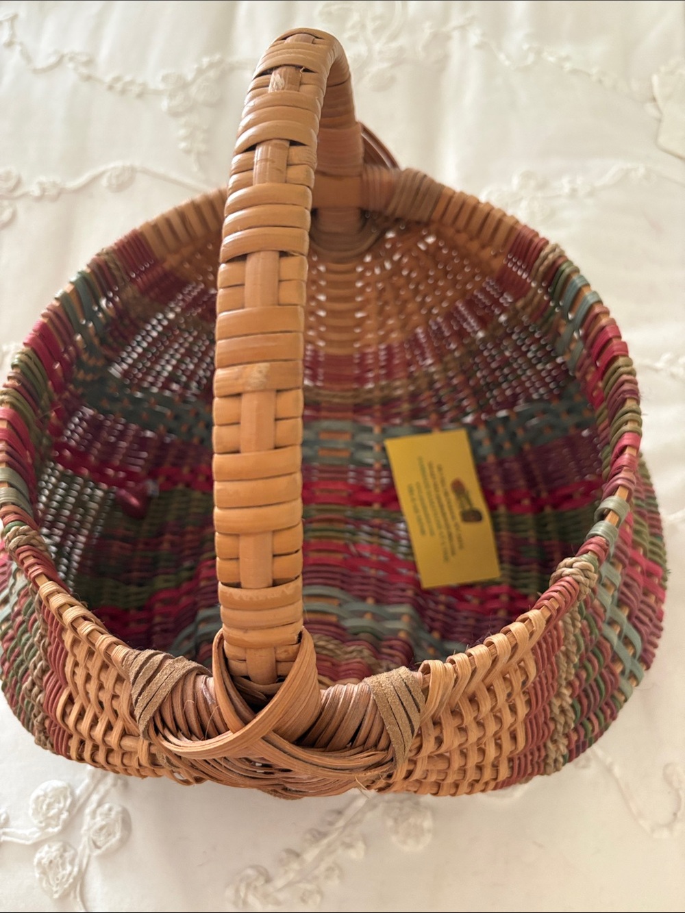 Collectible Vintage Jamit Handwoven Basket with Handle
